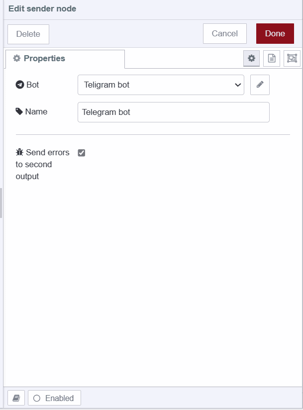 Screenshot displaying 'Send error to second output' option "Screenshot displaying 'Send error to second output' option"